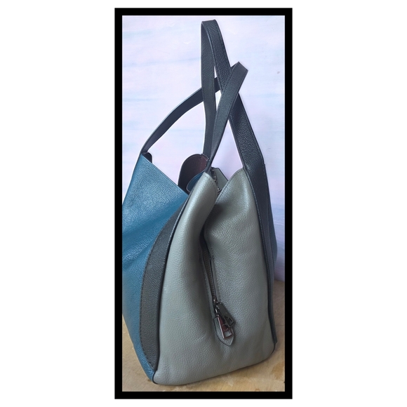Authentic COACH Colorblock Hadley Hobo- Peacock/Multi/Silver- Excellent Conditio - Picture 5 of 13